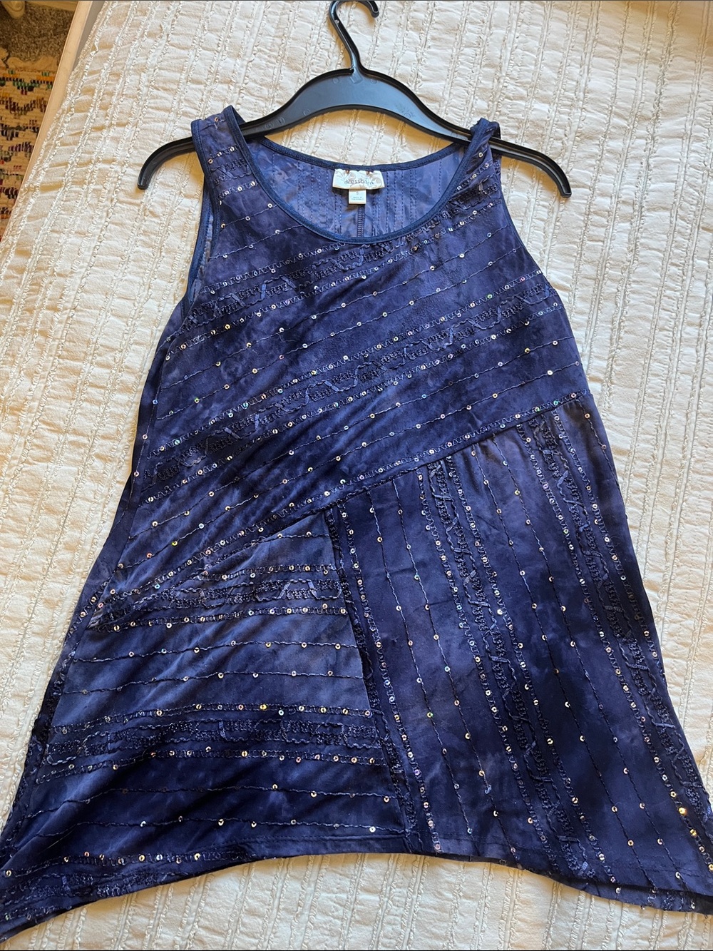 Whimsygoth sequin dark blue top dress barn navy tank fairy